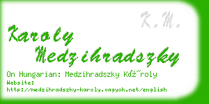 karoly medzihradszky business card